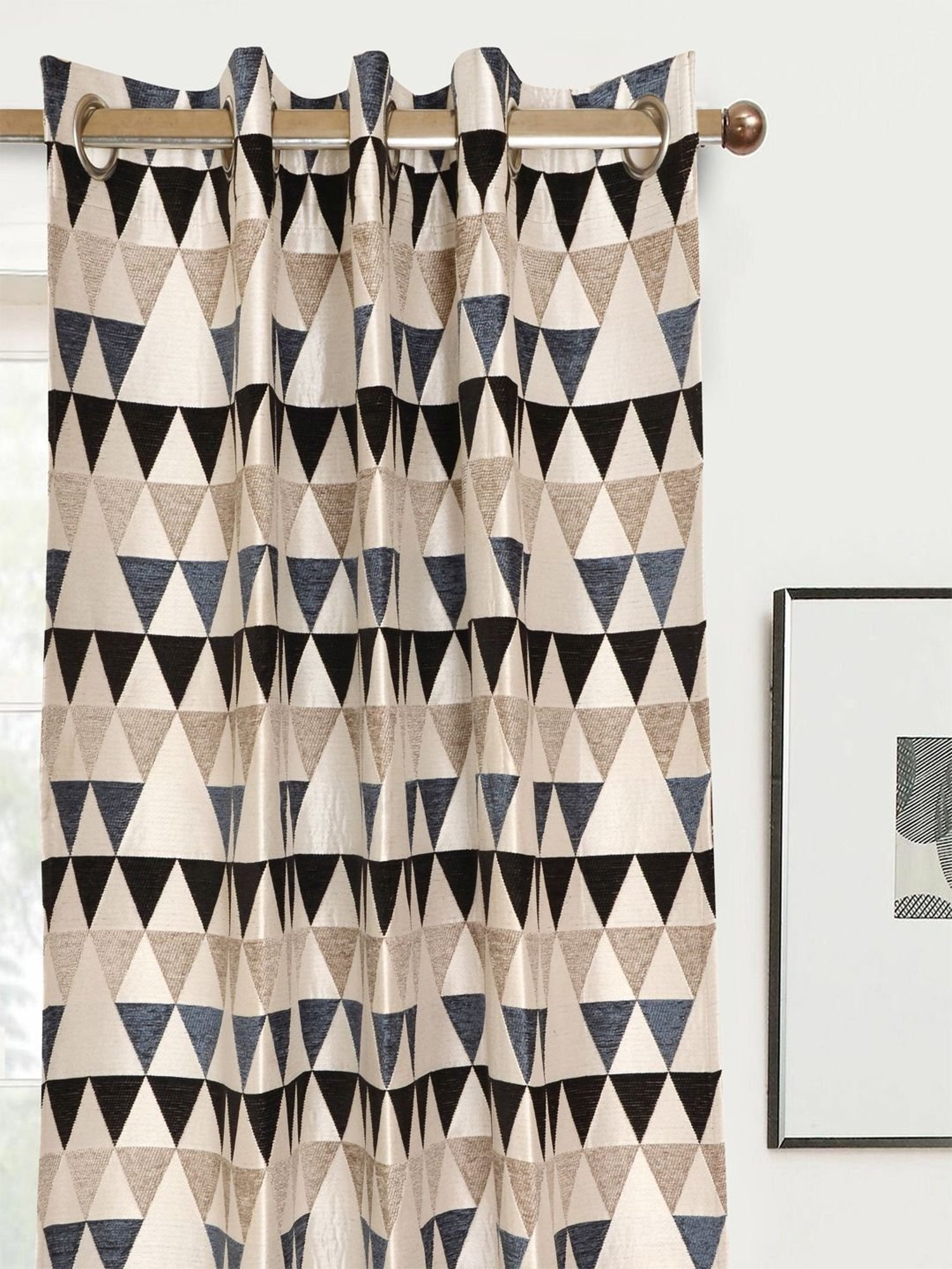 Saralhome Hill Chenille Blackout Long Door Curtains 2pc, Grey. 4x9 ft