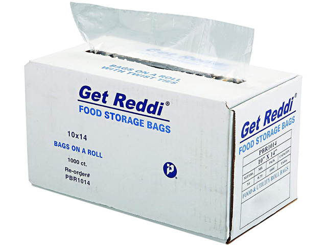 Inteplast Group PBR1014 Get Reddi Utility Bag, 10 x 14, .75mil, Clear, 1000/Carton, 1 Carton