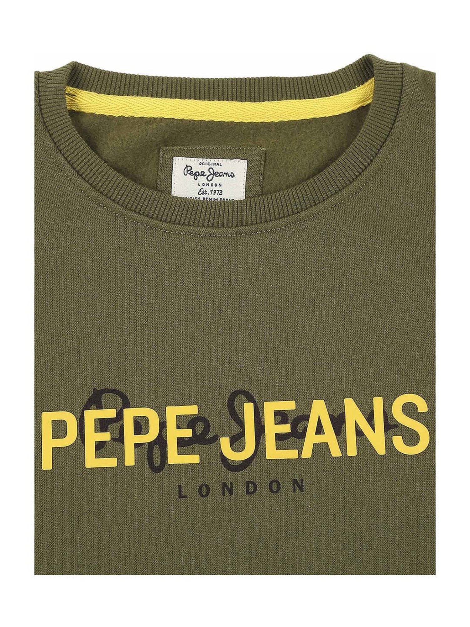 Pepe Jeans Kids Green Graphic Full Sleeves Sweatshirt
