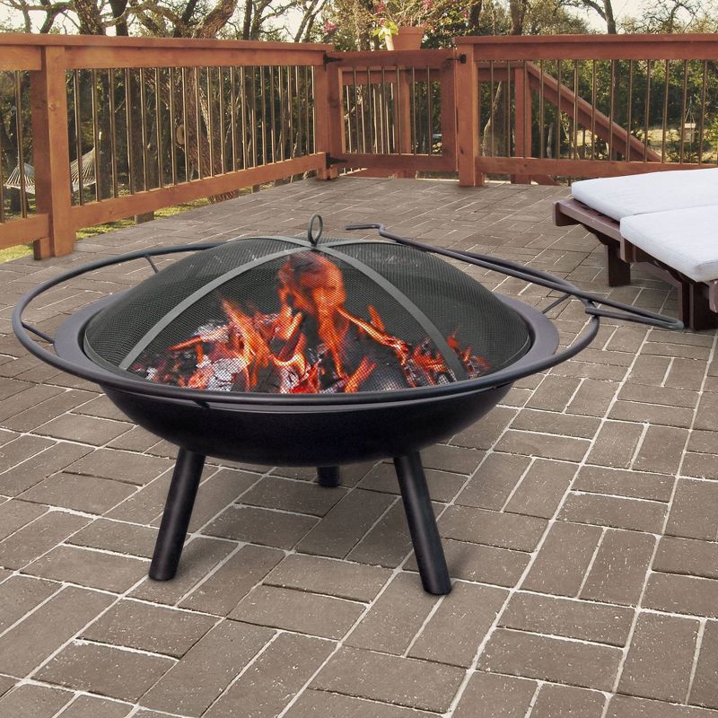 27.6" Halo Wood Burning Fire Pit - Black - Landmann