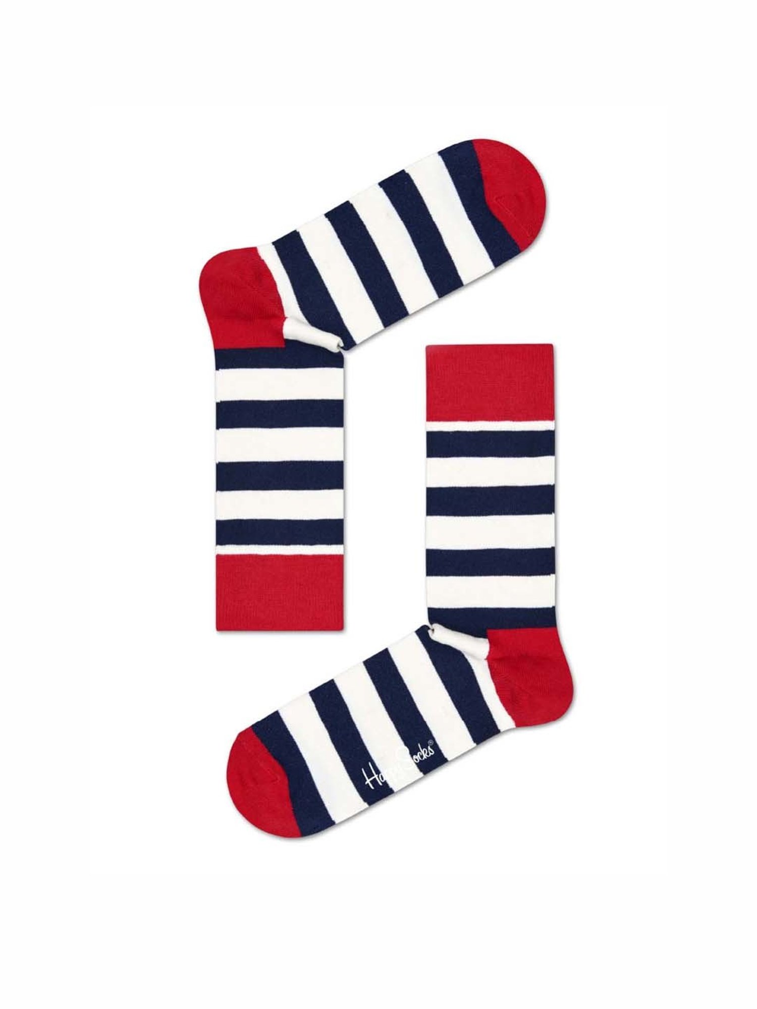 Happy Socks Blue & White Cotton Striped Socks (36-40)