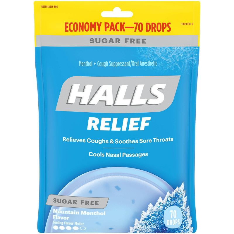 Halls Sugar Free Cough Drops - Mountain Menthol - 70ct