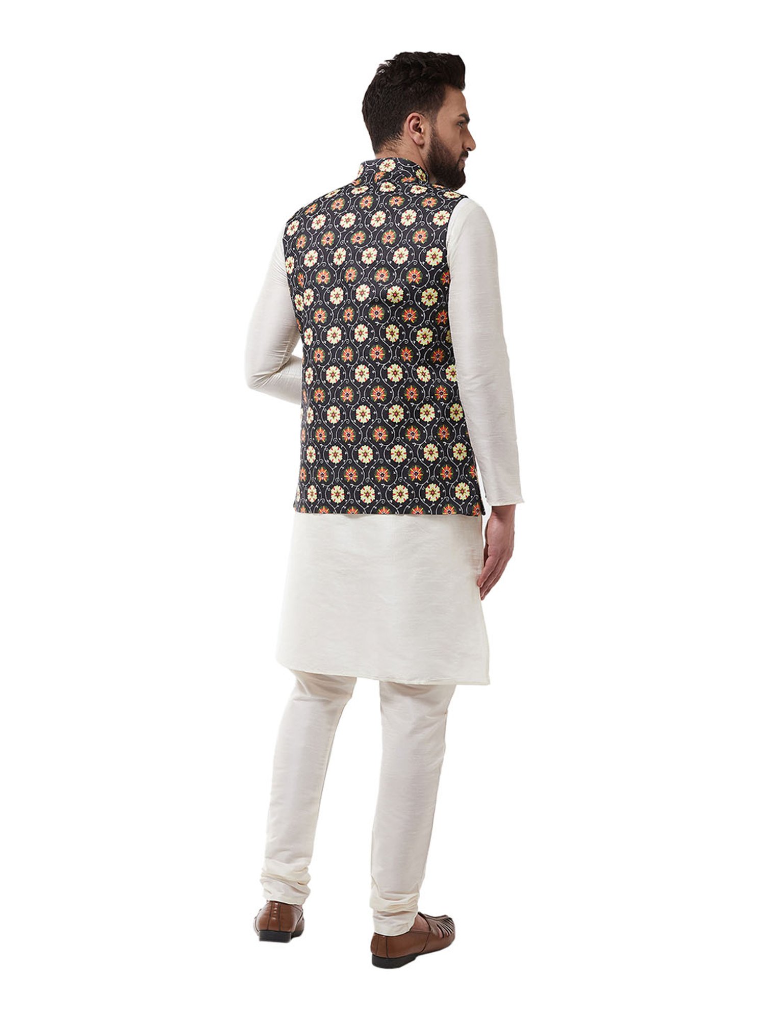 Sojanya Off White & Black Printed Suit