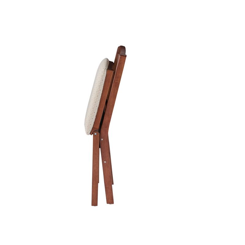 2pc Slat Back Folding Chairs Cherry - Stakmore