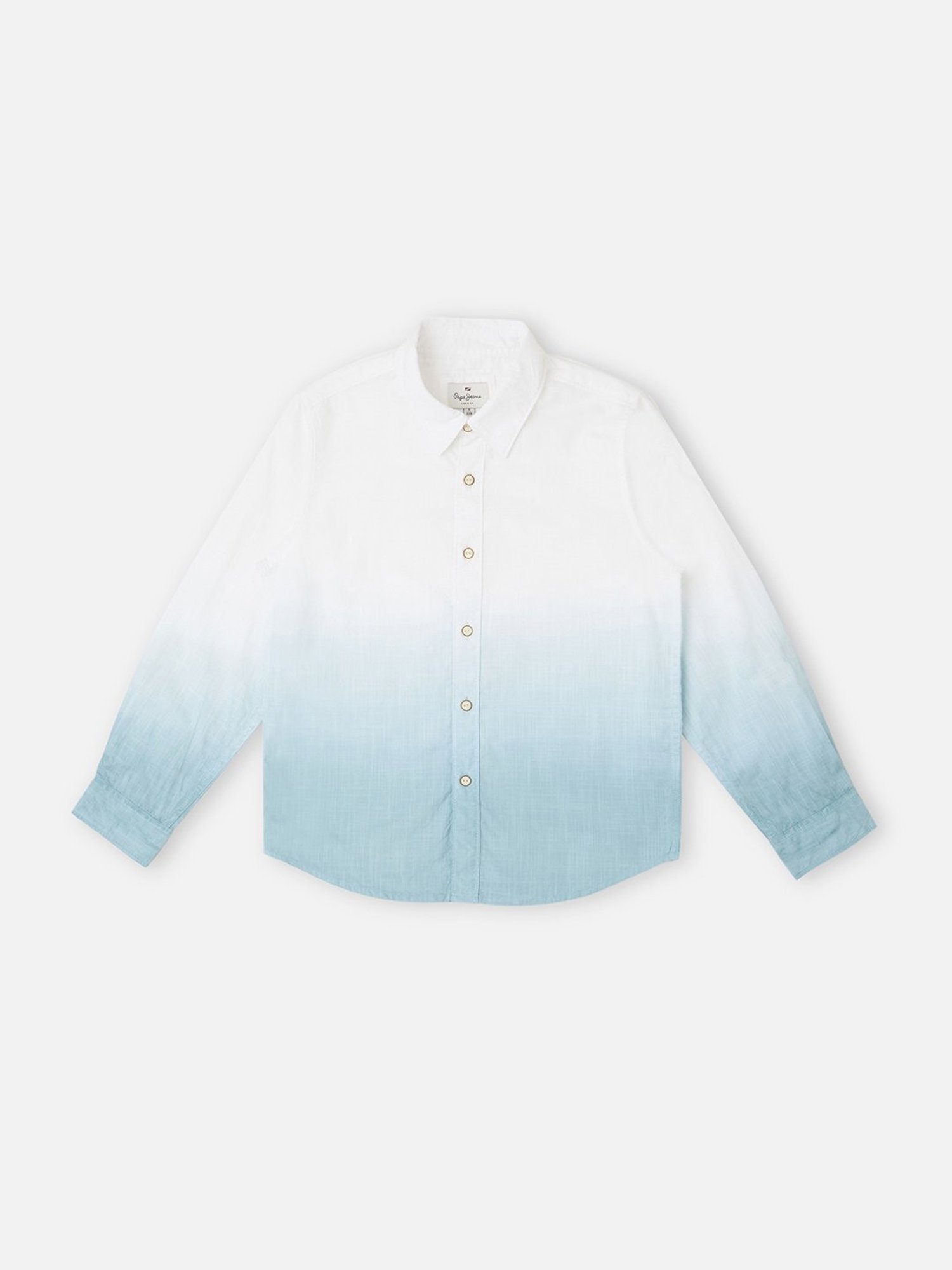 Pepe Jeans Kids White & Sky Blue Ombre Full Sleeves Shirt