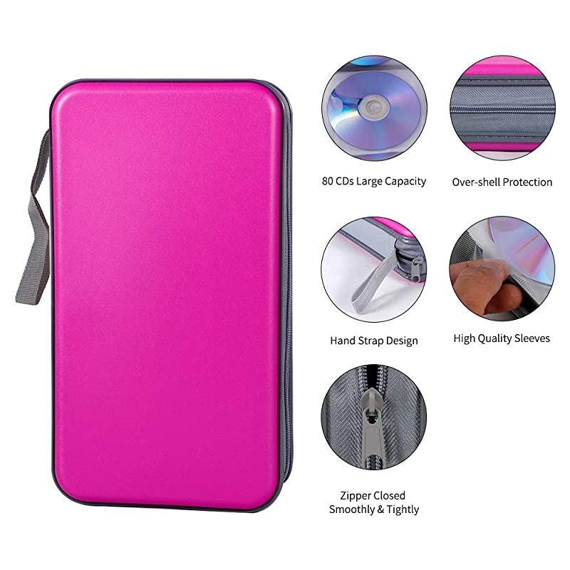 80 Capacity CDDVD Case Wallet Heavy Duty DVD Disc VCD Storage Holder Booklet Bag Cases Binder Album Purple