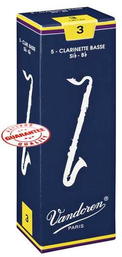 Vandoren Traditional Bass Clarinet Reeds Box of 5  Strength 3