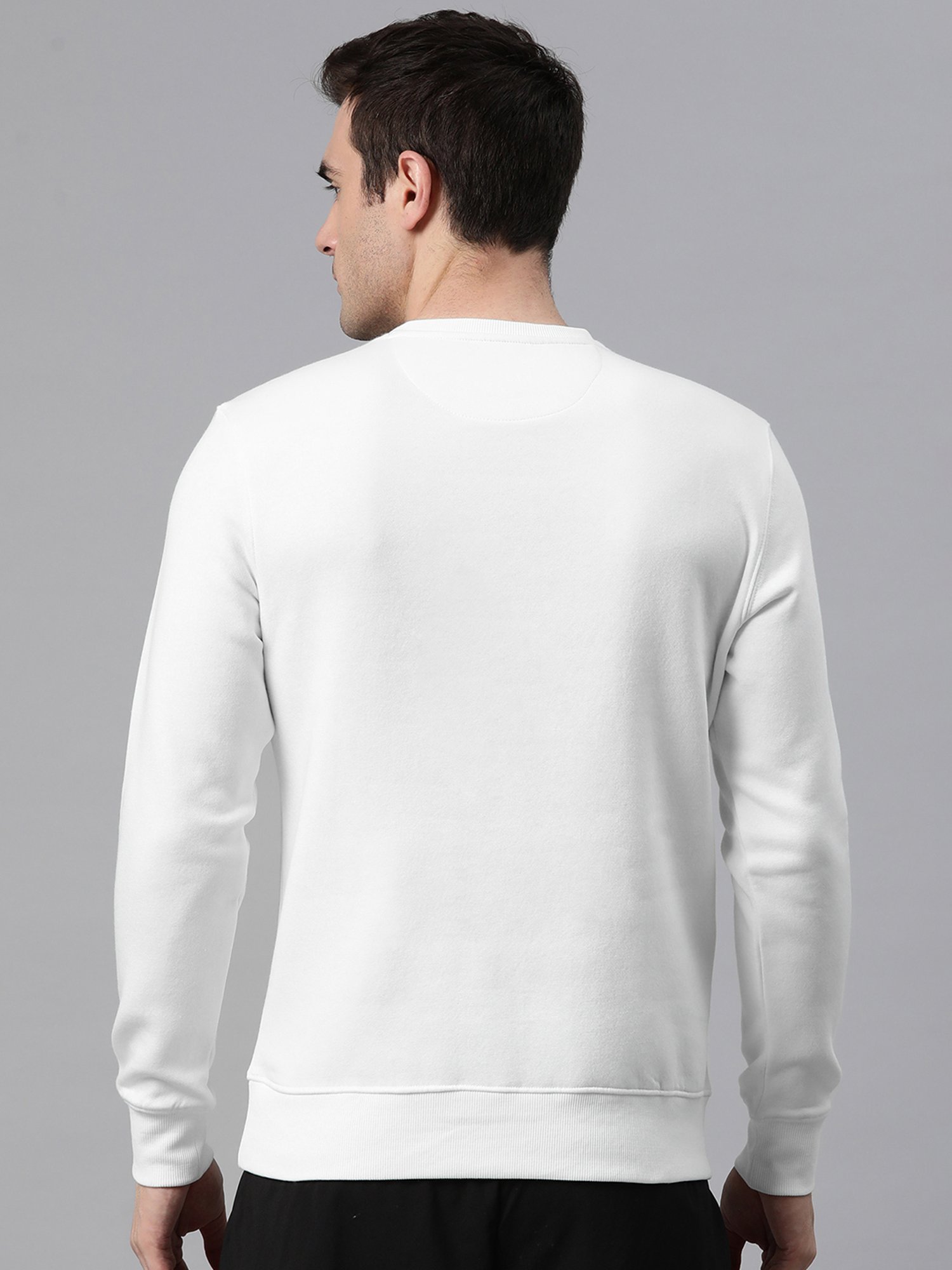 ALCIS Off White Regular Fit Printed Sweatshirt