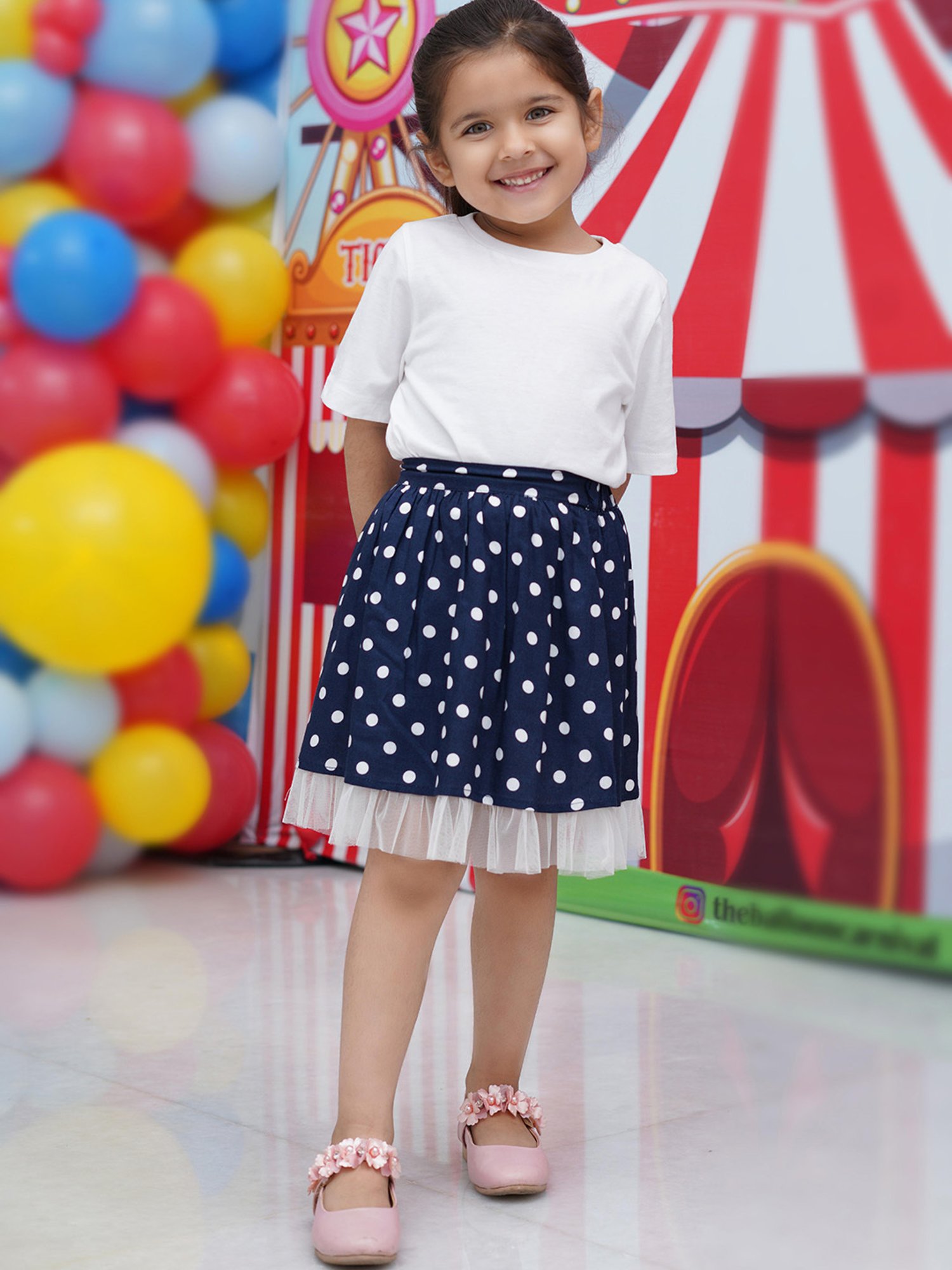 Budding Bees Kids Navy Printed Skirt