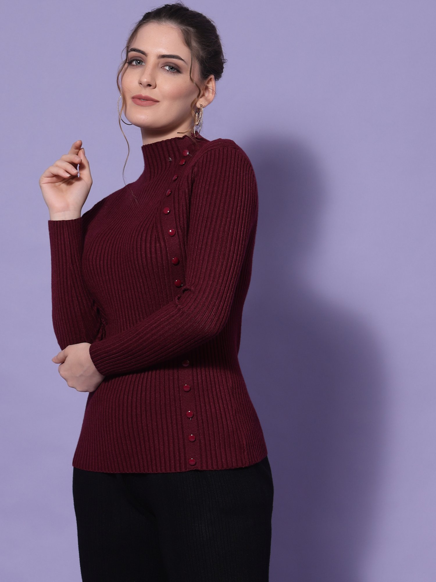 Mafadeny Wine Regular Fit Pullover