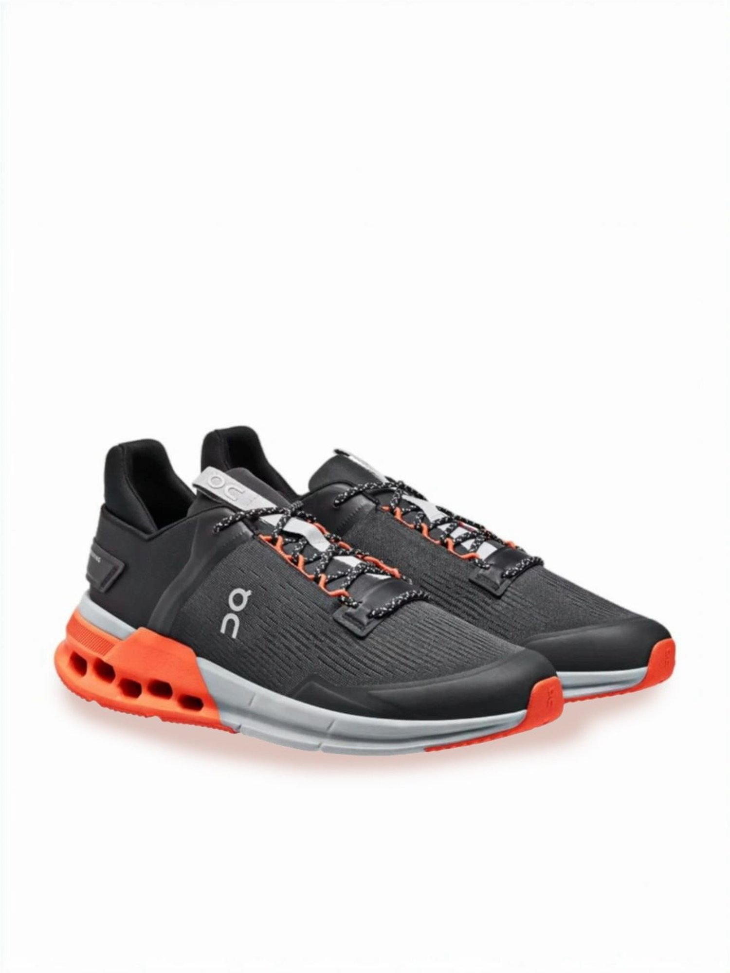On Men's Cloudnova Flux 1 Black & Flame Running Shoes