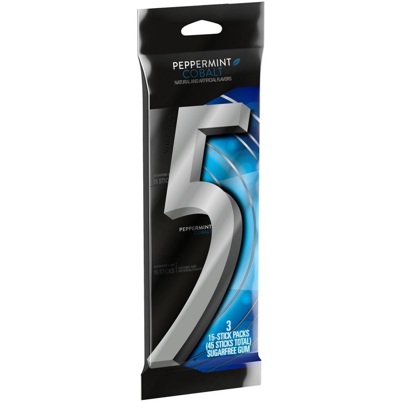 Wrigley's 5 Peppermint Cobalt Sugarfree Gum Multipack - 45ct