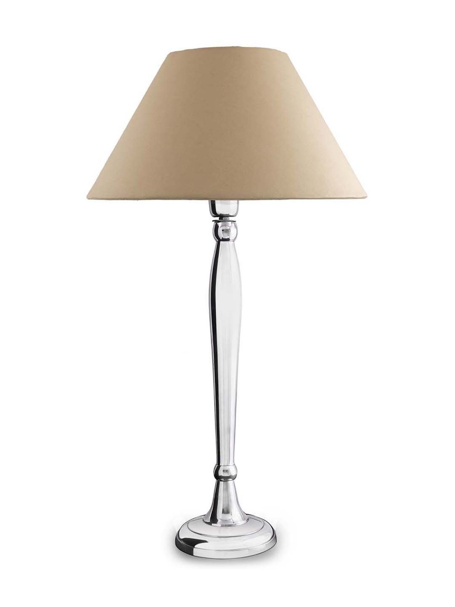 Homesake Silver Royal Ovoid Chrome Lamp with Golden Shade (Bulb Included) - Set of 1