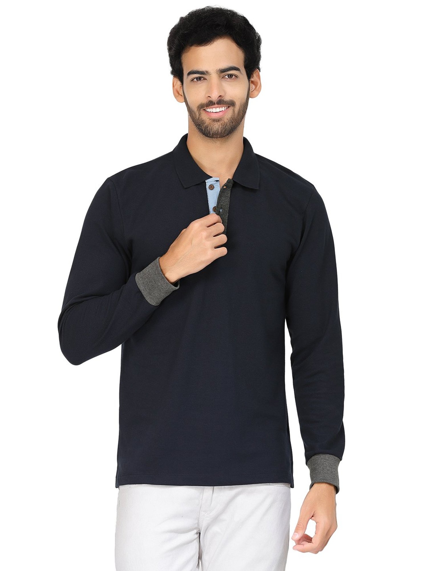 Kalt Navy Regular Fit Polo T-Shirt