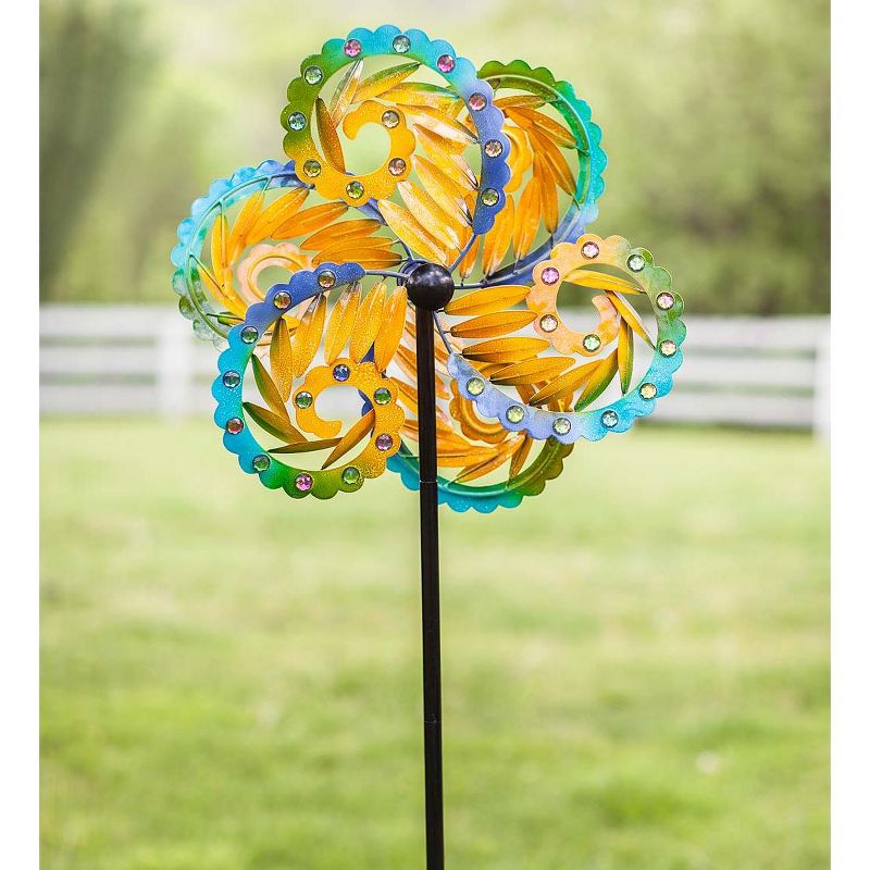 Wind & Weather Colorful Feathery Spiral Wind Spinner