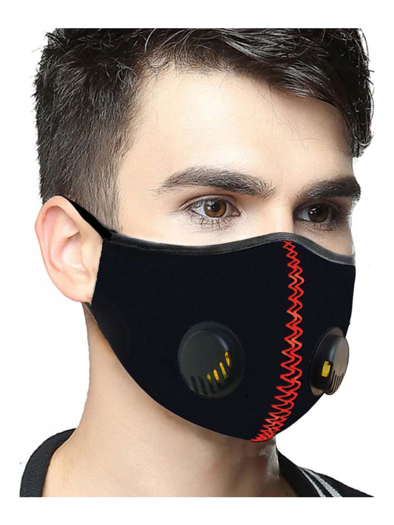 Lioncrown 3 Layered N95 Face Masks with Dual Respirator - Pack of 4