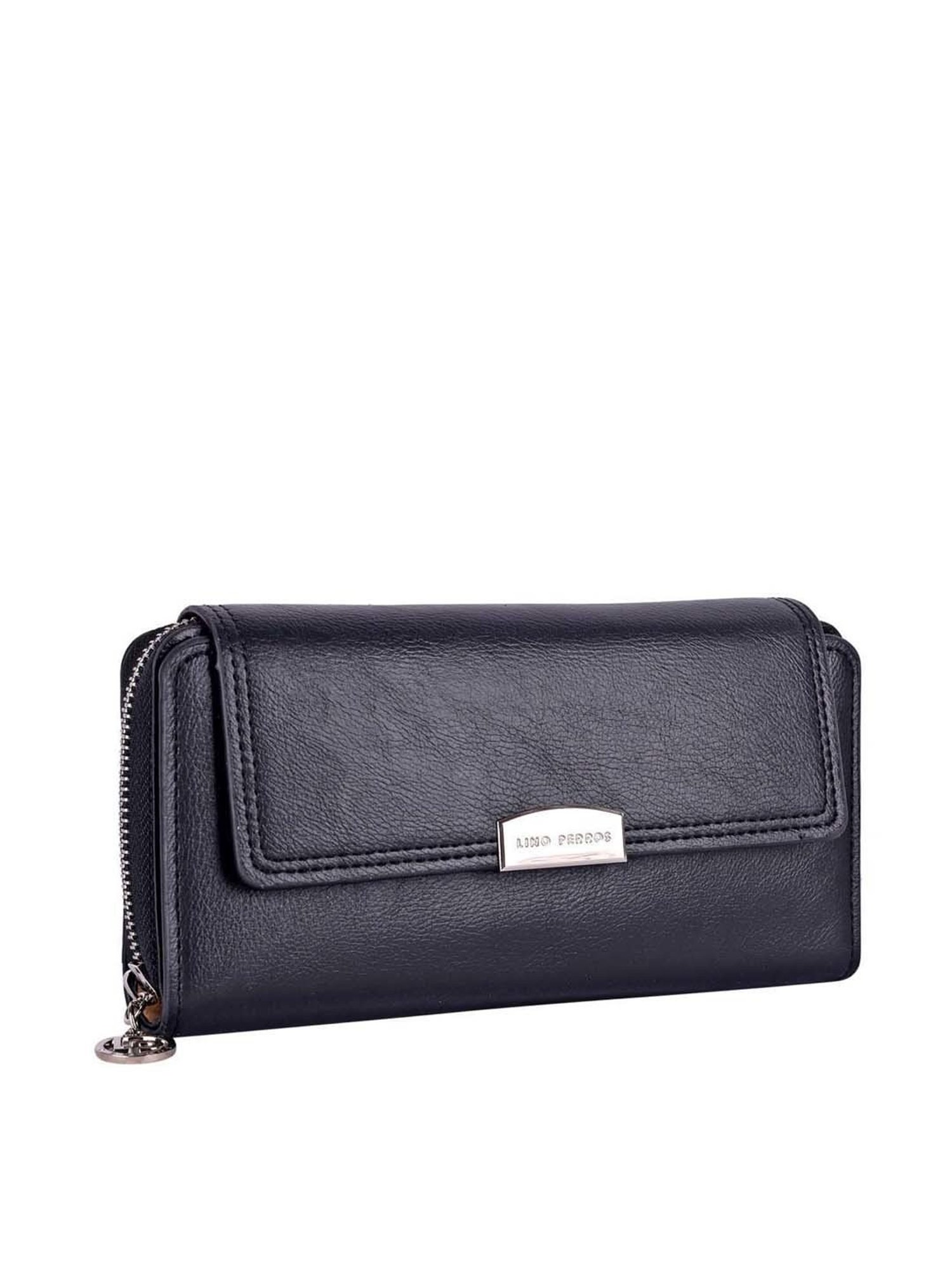 Lino Perros Black Solid Bi-Fold Wallet for Women