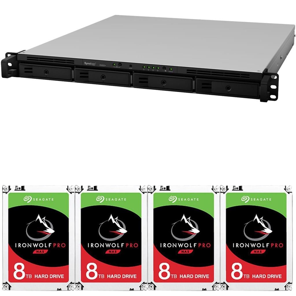 Synology RS820+ 4-Bay RackStation NAS with  56TB (4x14TB) of Seagate Ironwolf PRO NAS Drives Fully Assembled and Tested By CustomTechSales