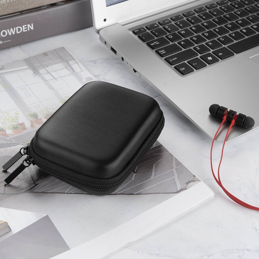 sports wireless bluetooth headset carrying case, fit jabra sport plus, pulse, step, rox, powerbeats, monster isport, apple airpods and more / sweat proof wireless workout earbuds carrying case