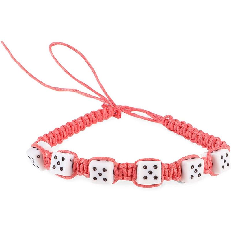 Zodaca 12-Pack Adjustable Cord Bracelet Dice Beads Jewelry Accessories, Party Favors for Kids