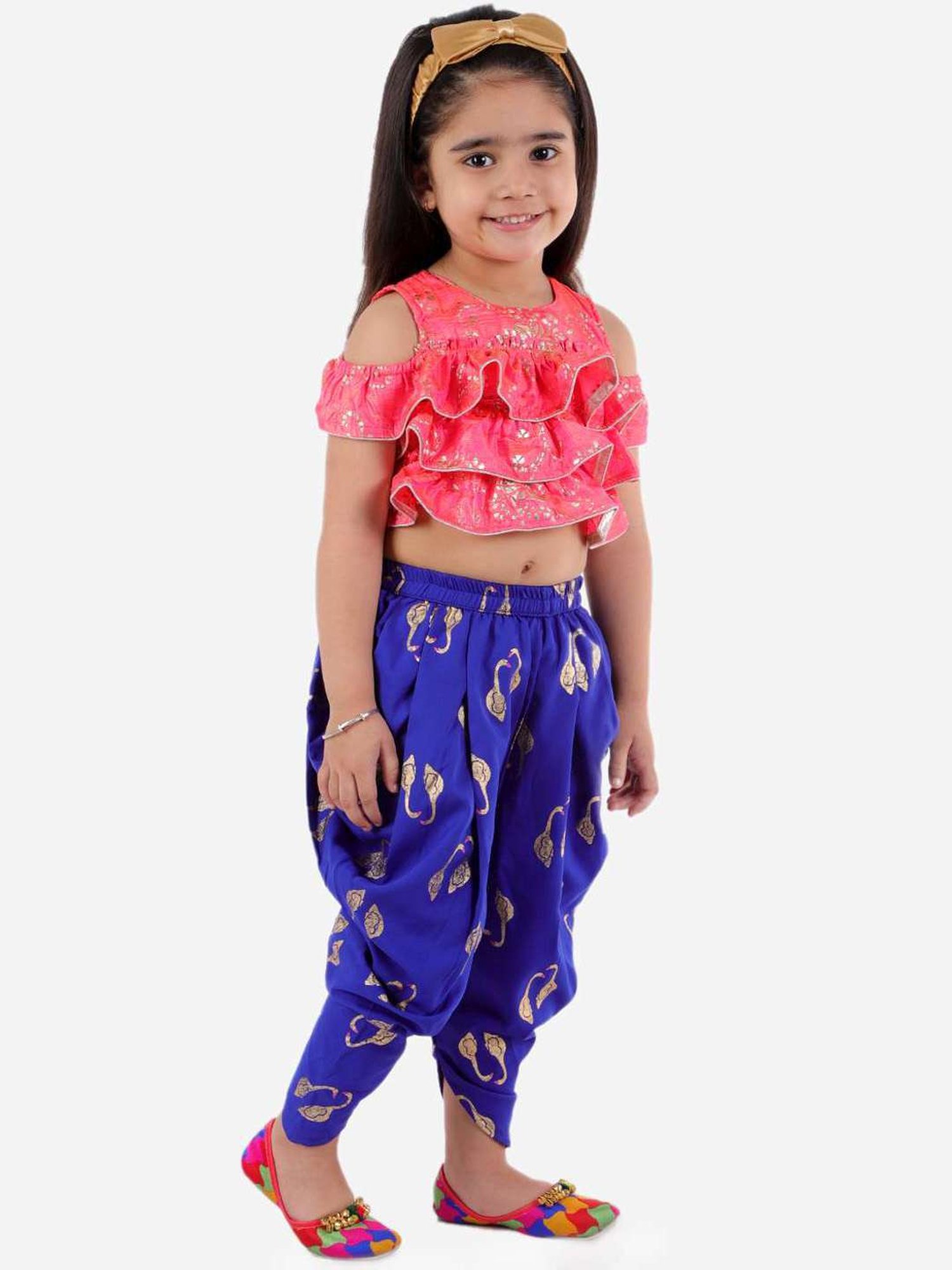 TWISHA Kids Pink & Blue Printed Top Set