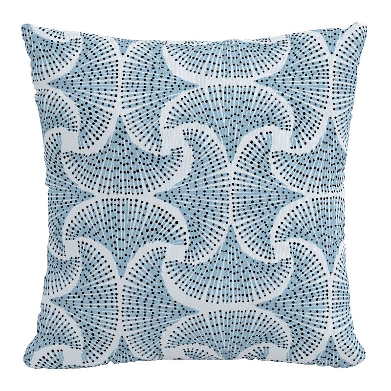 18"x18" Polyester Sea Fan Print Square Throw Pillow Blue - Skyline Furniture