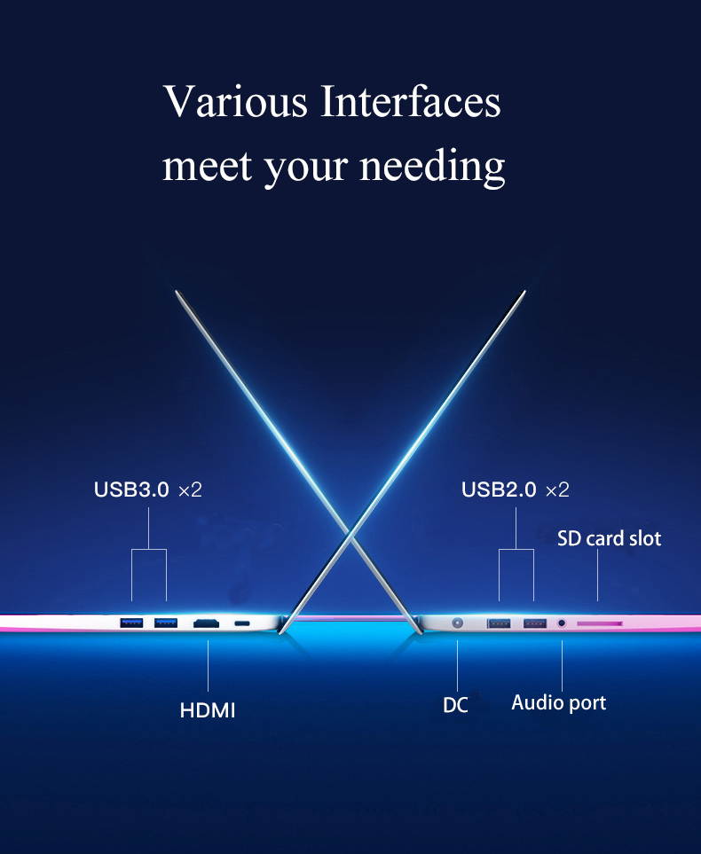 15.6" Silvery Metal  Ultra-thin Business Office Gaming laptop  With Core I7-10510u 1.8GHz Quad Core,Solid State Drive Integrated Graphics,Backlit keyboard win10