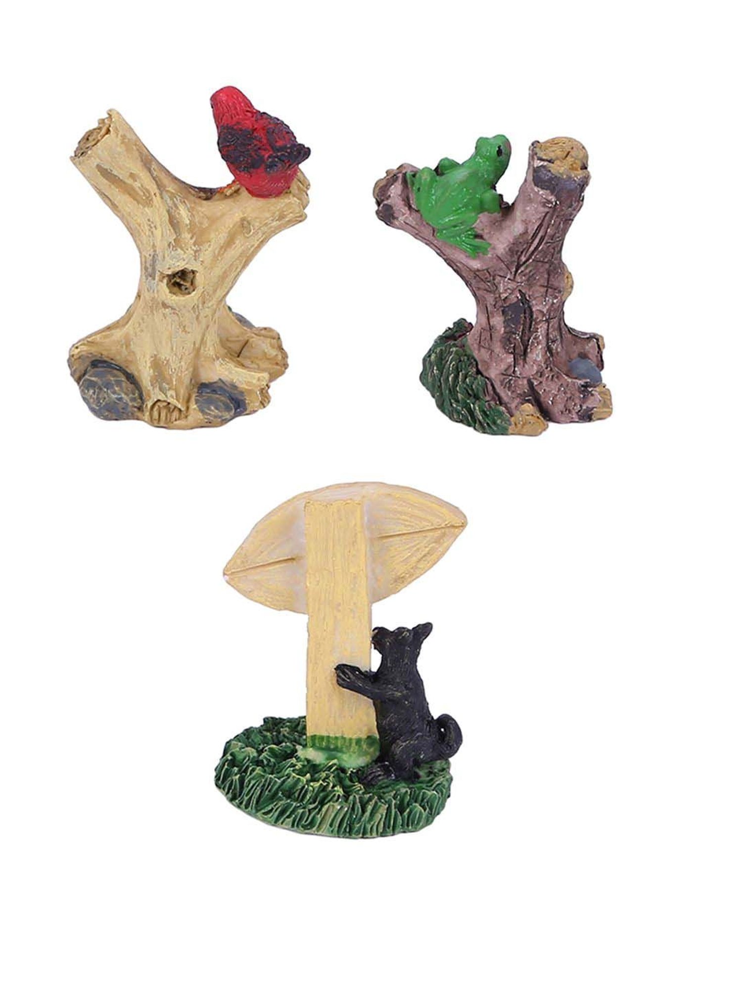 Tayhaa Brown & Beige Resin Welcoming Tree Showpiece - Set of 3