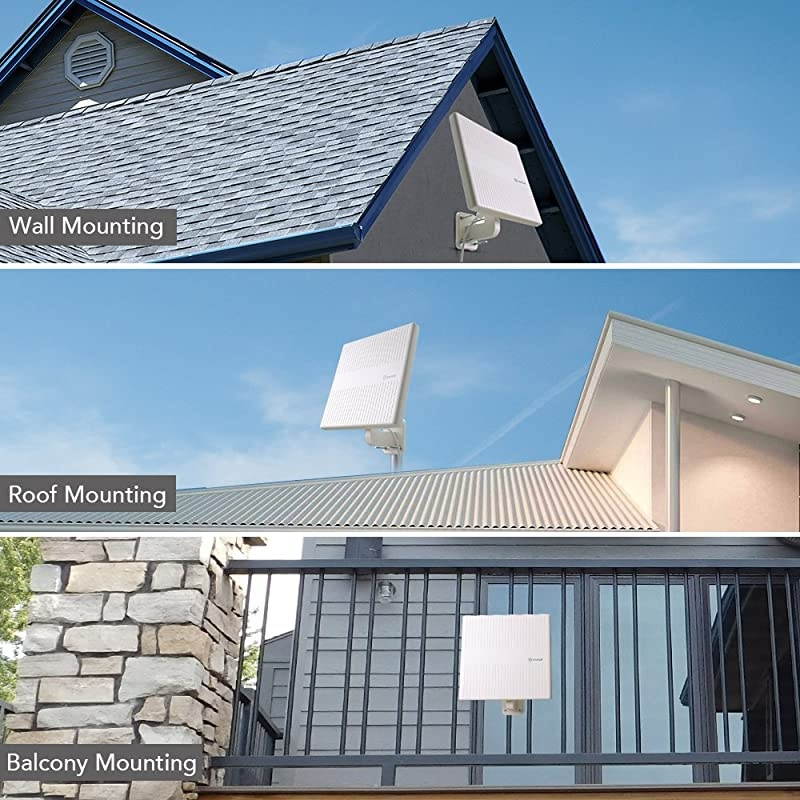 Outdoor TV Antenna, 360&deg; Omnidirectional HDTV Antenna, Built-in 4G LTE Filter& Smartpass Amplifier, 4K 1080P VHF UHF TV Channels, for Indoor,Outdoor,RV,Attic Use, Support All Older TV's AT-413B