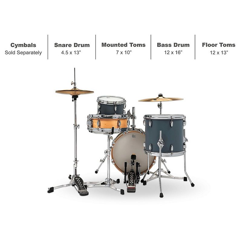 Gretsch Drums Brooklyn 4-Piece Micro Kit Shell Pack Satin Grey