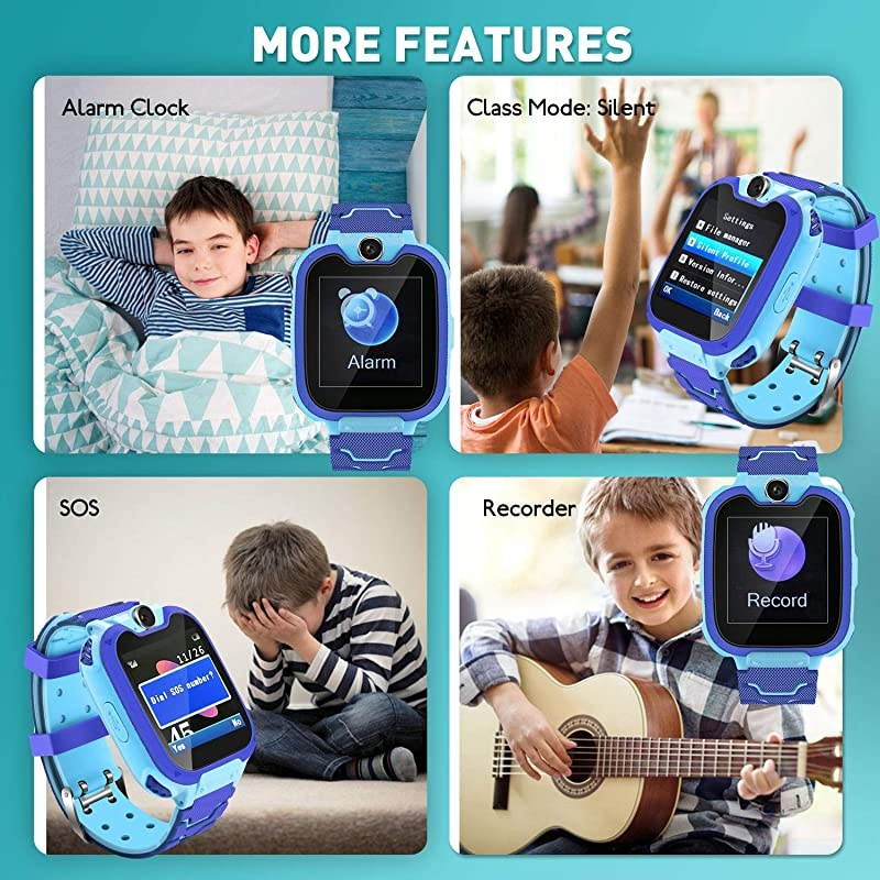 Watch for Kids (4 Colors),Age 3-12 Years Boys Girls with 7 Puzzle Games Music Camera Two-Way Call SOS,Touch Screen for Children Birthday New Year Gift