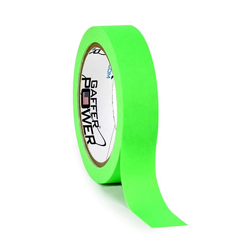 Tape - Fluorescent Green - Clean Removable Adhesive Tape | Console Tape for Light Control Board, DJ Mixing Board, Audio Mixer, Arts and Crafts, Office Products, Ink Pens and Markers |