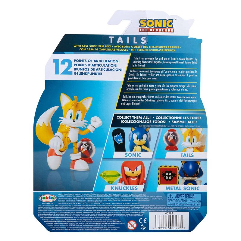 Sonic the Hedgehog 4" Modern Tails with Fast Shoe Item Box Wave 2
