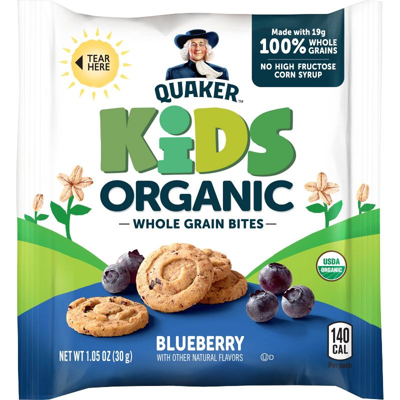 Quaker Kids Organic Bites Blueberry - 5ct