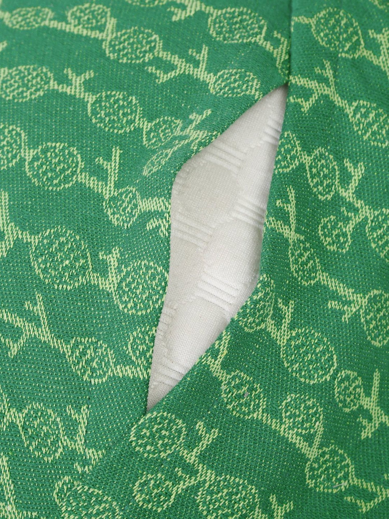 Stoa Paris White & Aqua Cotton 200 TC Pillow Cover - Set of 1