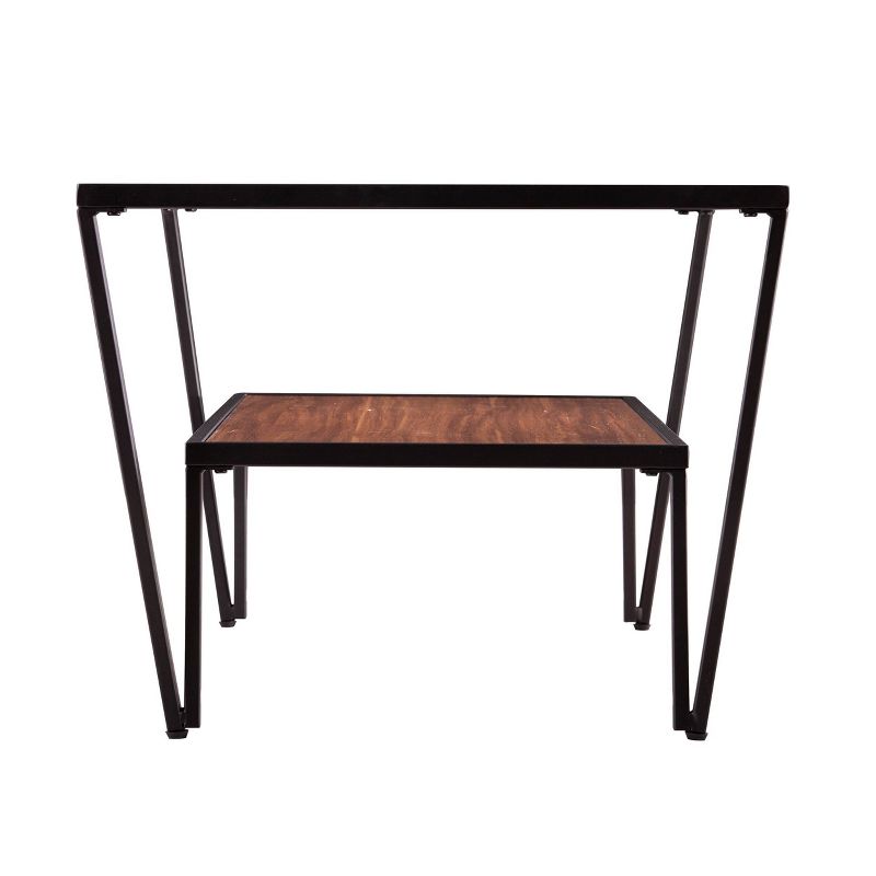 Vickdale Glass Top Cocktail Table Black/Brown - Holly & Martin