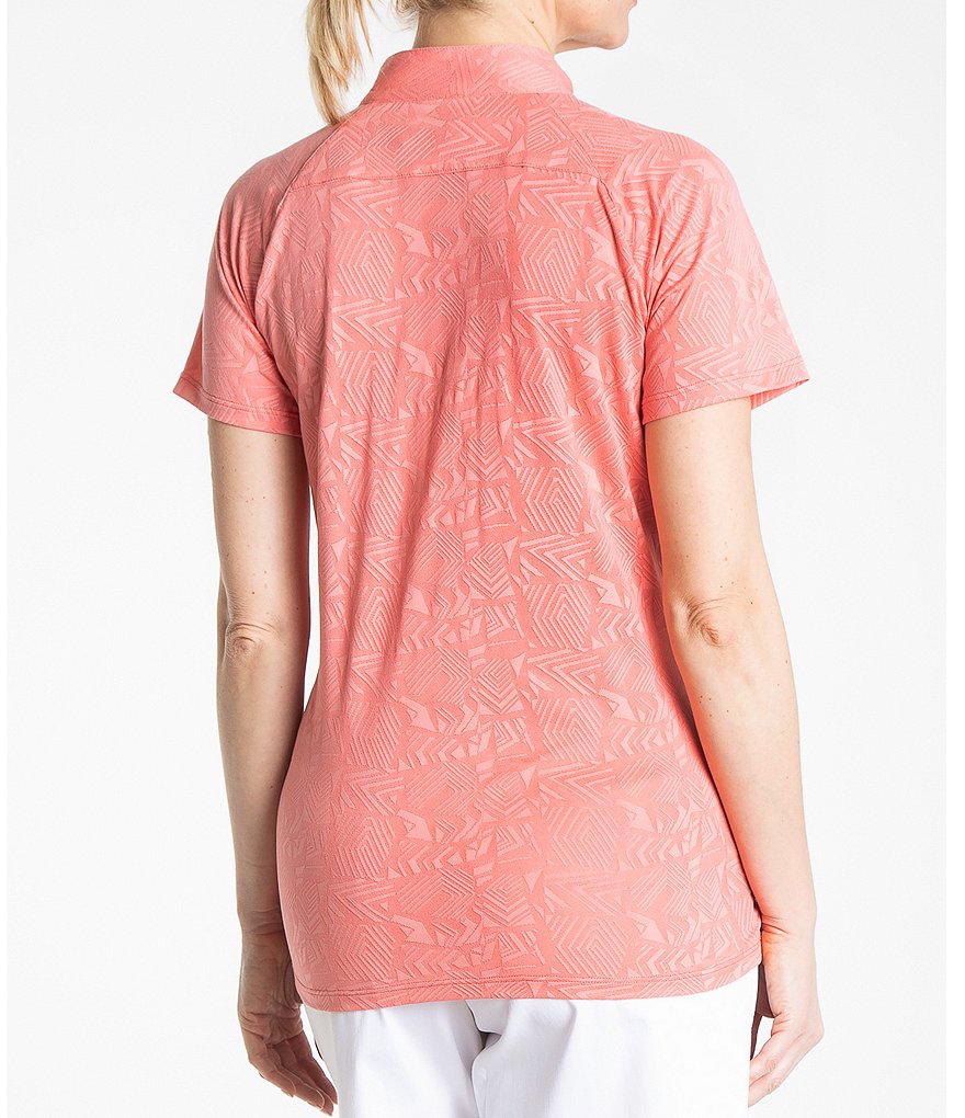 Sport Haley Jublilee Short Sleeve Quarter Zip Jacquard Polo Top
