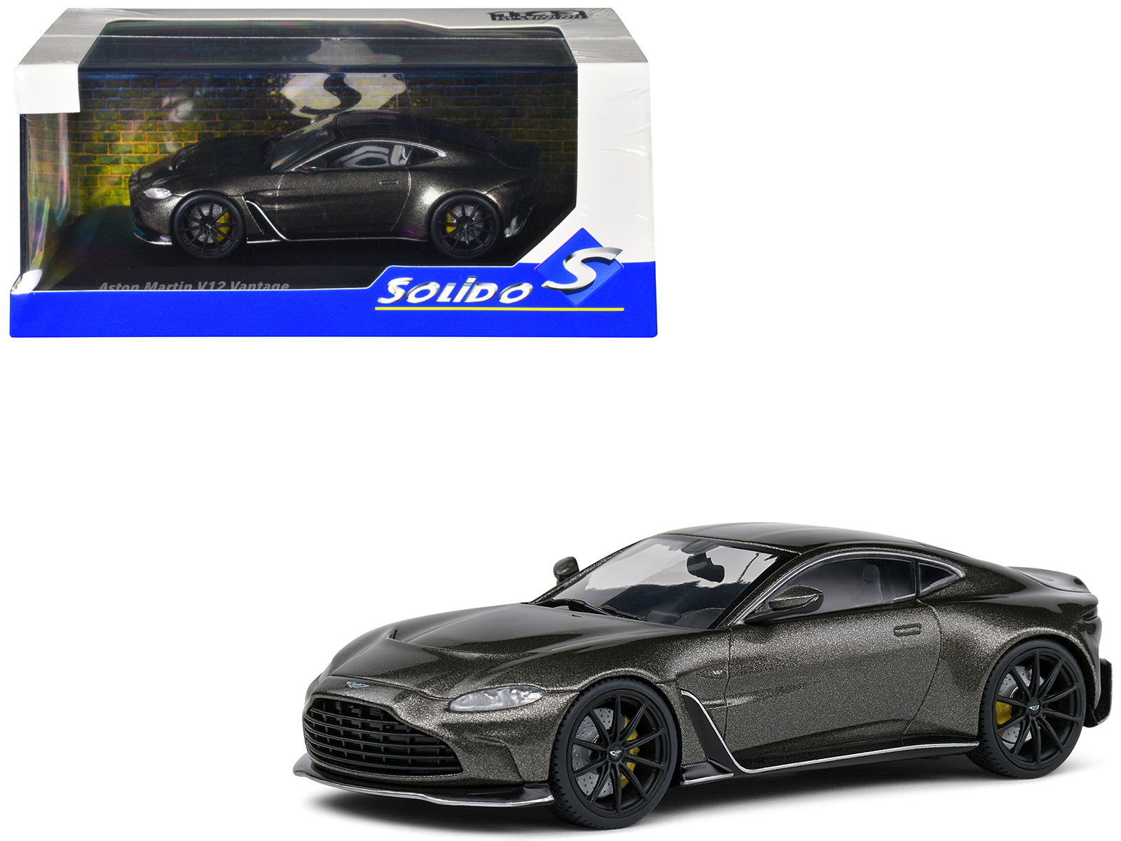 Aston Martin V12 Vantage RHD (Right Hand Drive) Scorpus Red with Black Top and Carbon Hood 1/18 Model Car by Top Speed