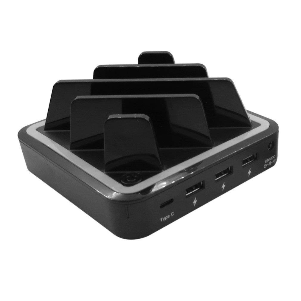 S400 Type-C 4 Port Charging Station Wireless Fast Charge for Phone & Tablet