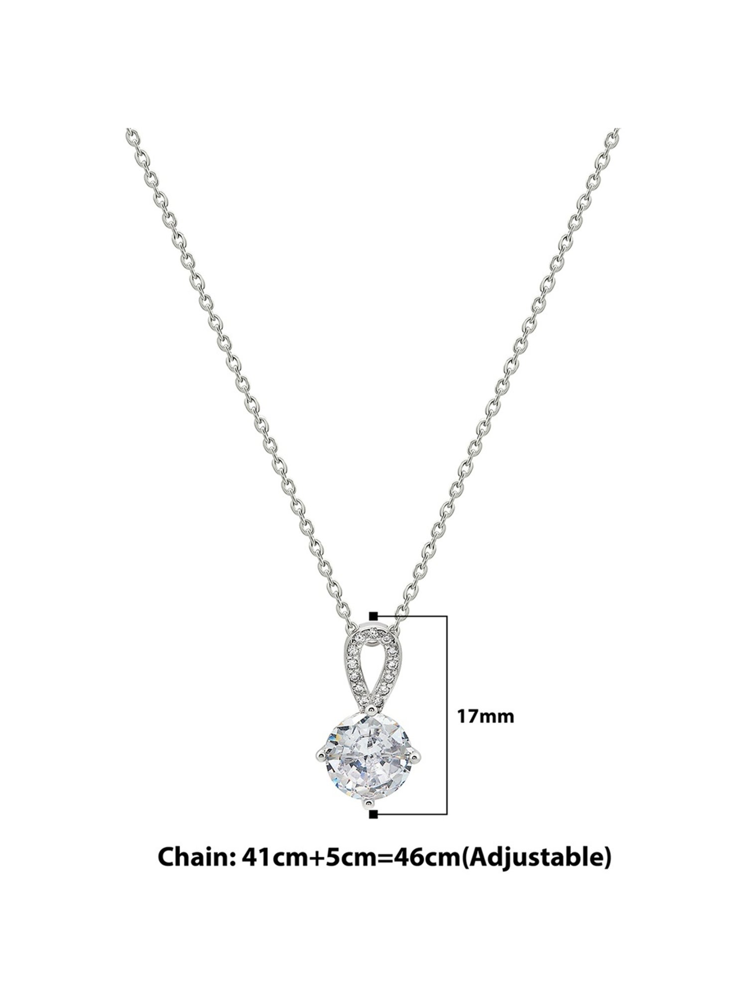Silberry 92.5 Sterling Silver Cascade Pendant with Link Chain