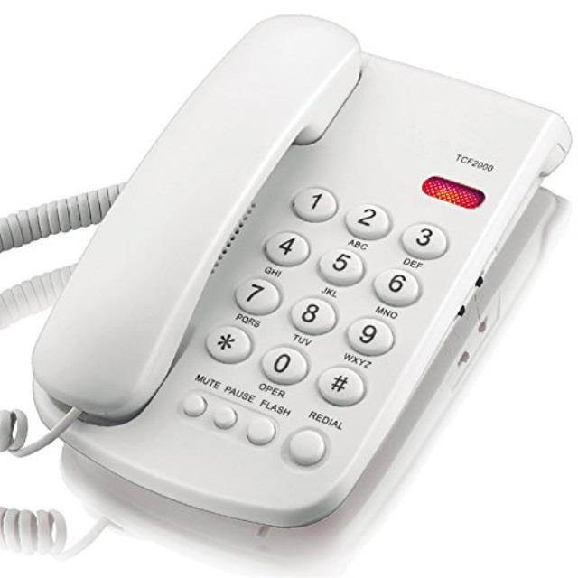 KerLiTar K-P041W Basic Corded Phone with Redial Mute Function Landline Telephone Wall Mountable(White)