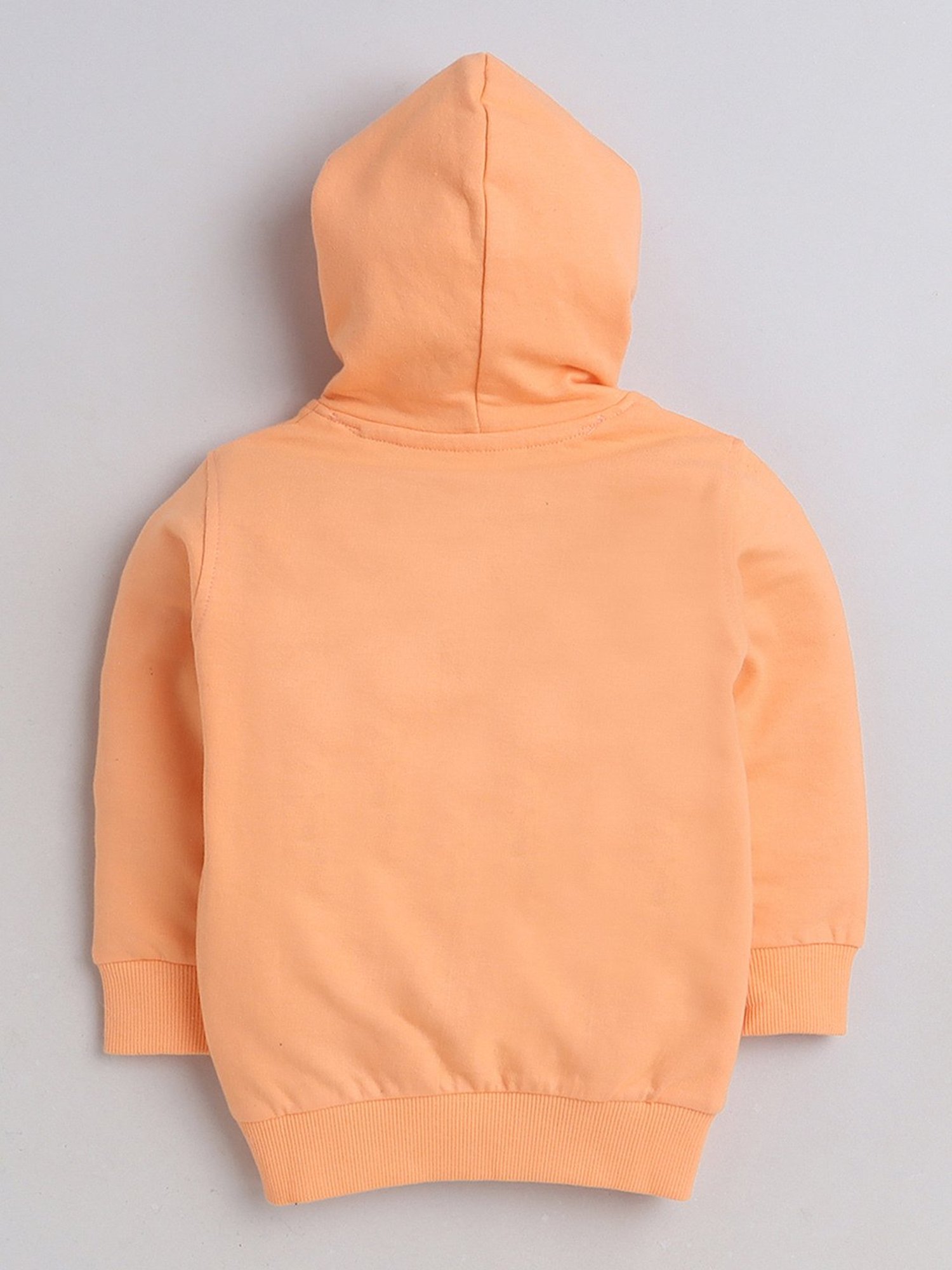 Bumzee Kids Light Orange Graphic Print Full Sleeves Sweatshirt