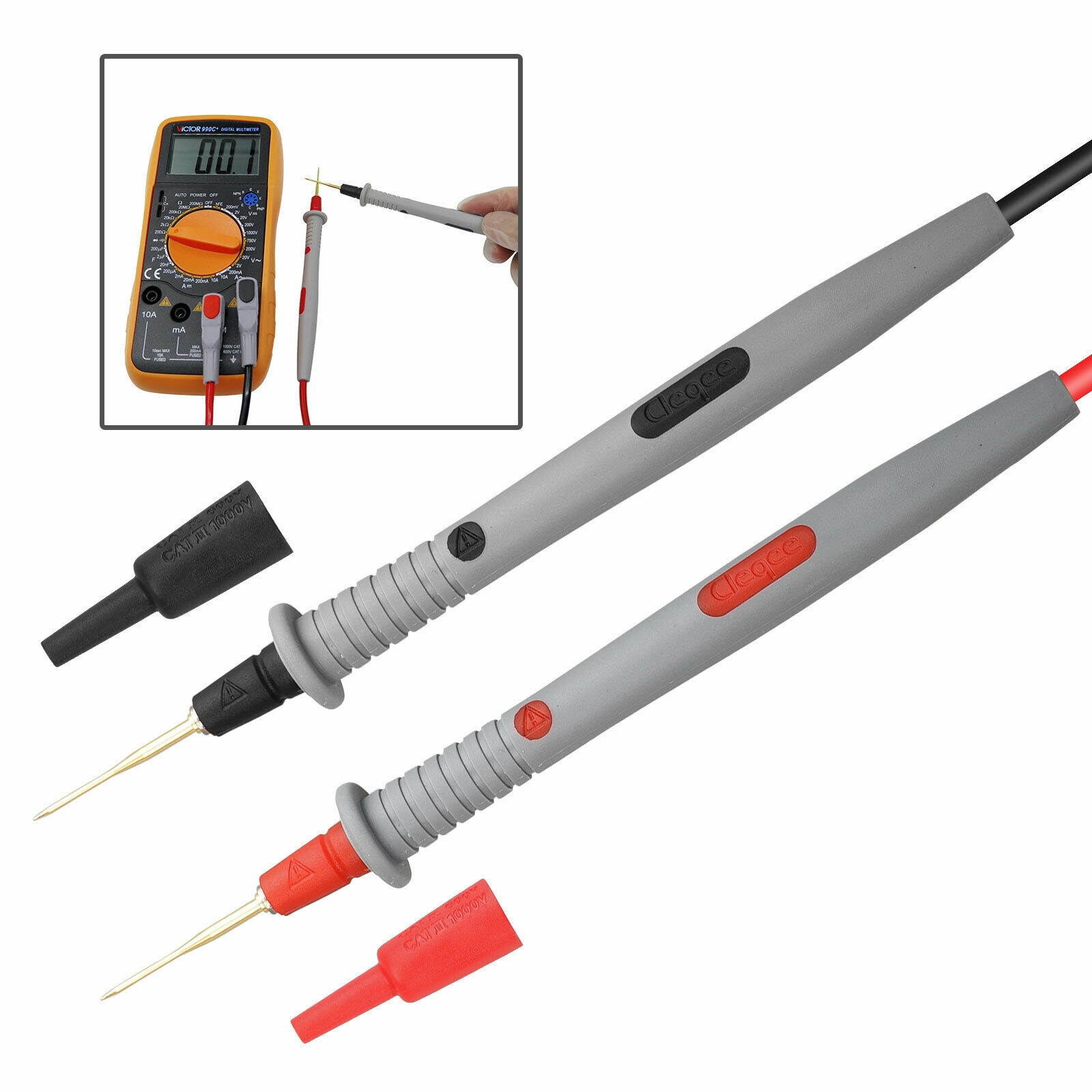 21 IN 1 Multimeter Test Clip Lead Kit Heavy Duty Banana Tester Probe For Fluke