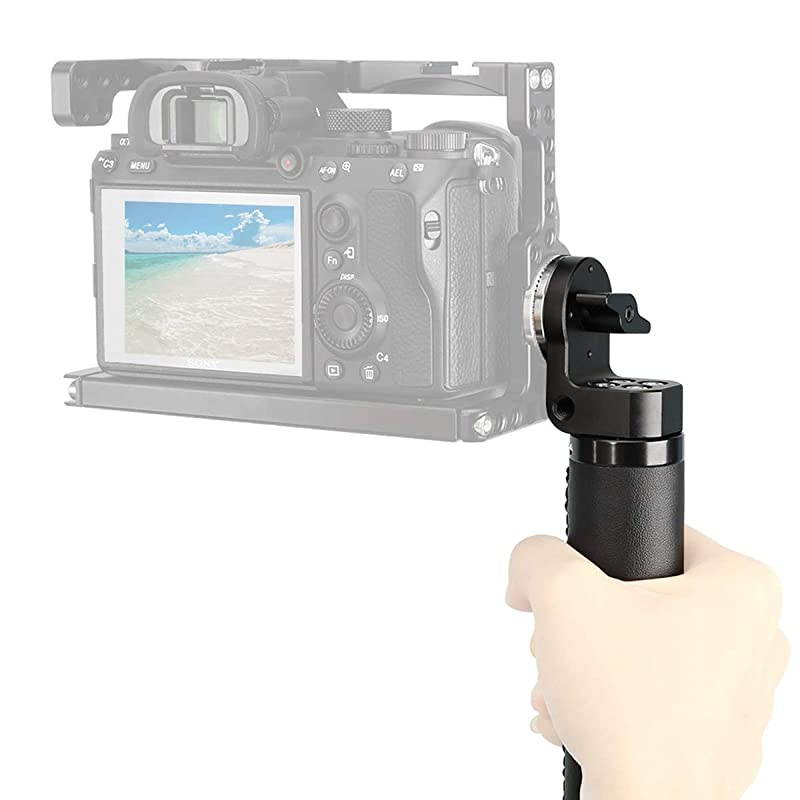 Leather Rosette Handle M6 Thread Mount, Applicable for 15mm Camera Shoulder Rig Rod Support System