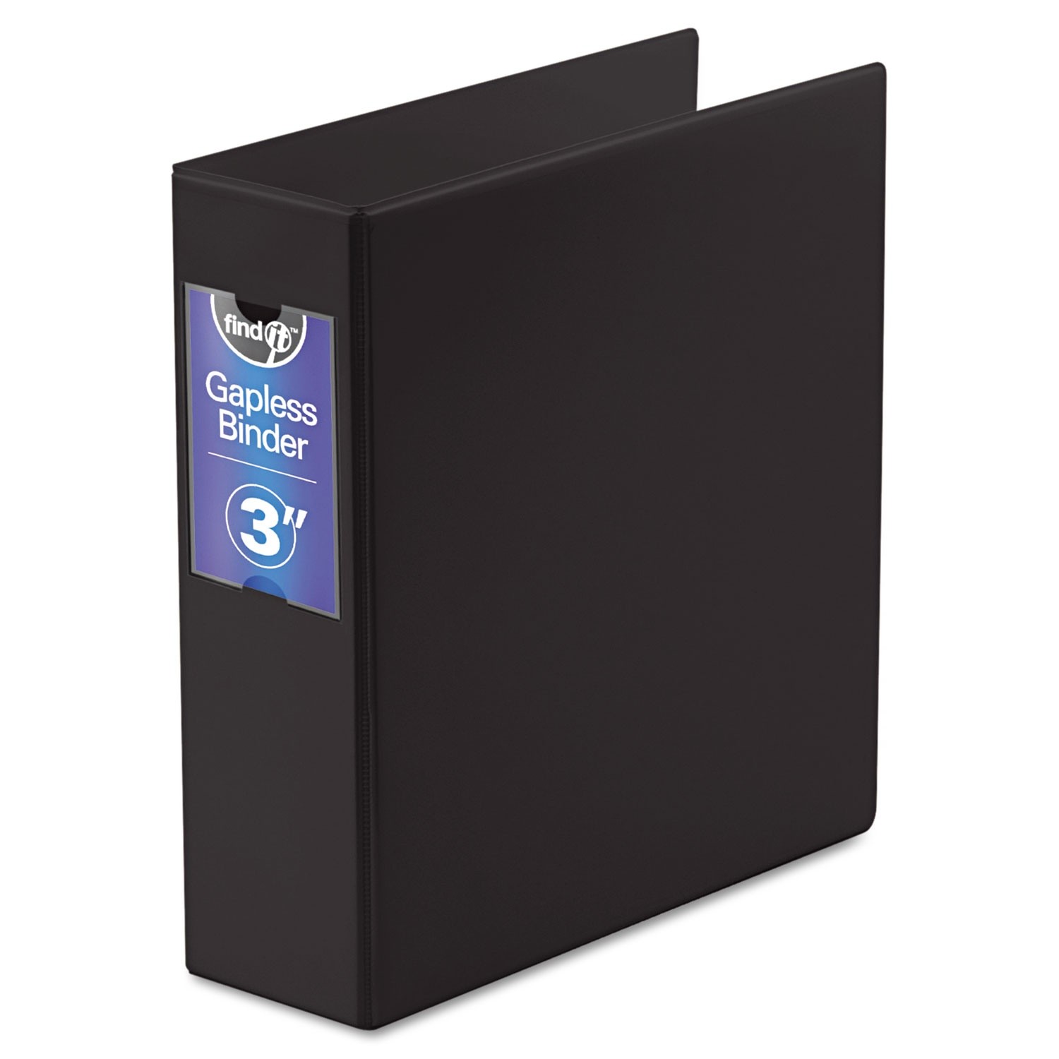 Ideastream FT07093 Gapless Loop Ring Binder  11 x 8-1/2  3'' Capacity  Black