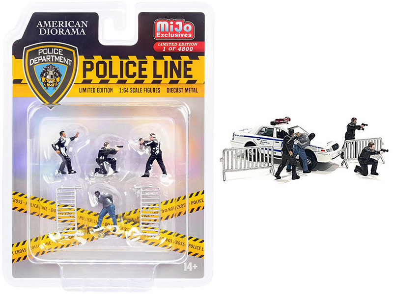 Police Force Giftpack (2024) 5 piece Set 1/64 Diecast Model Cars by Majorette