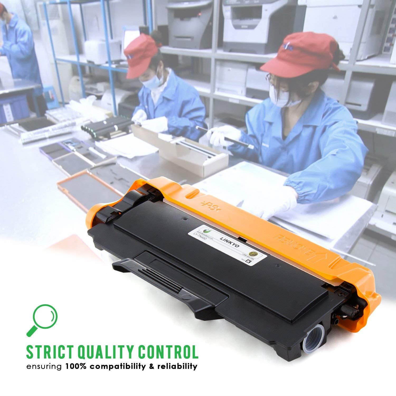 LINKYO Compatible Toner Cartridge Replacement for Brother TN450 TN-450 TN420 (Black, High Yield)