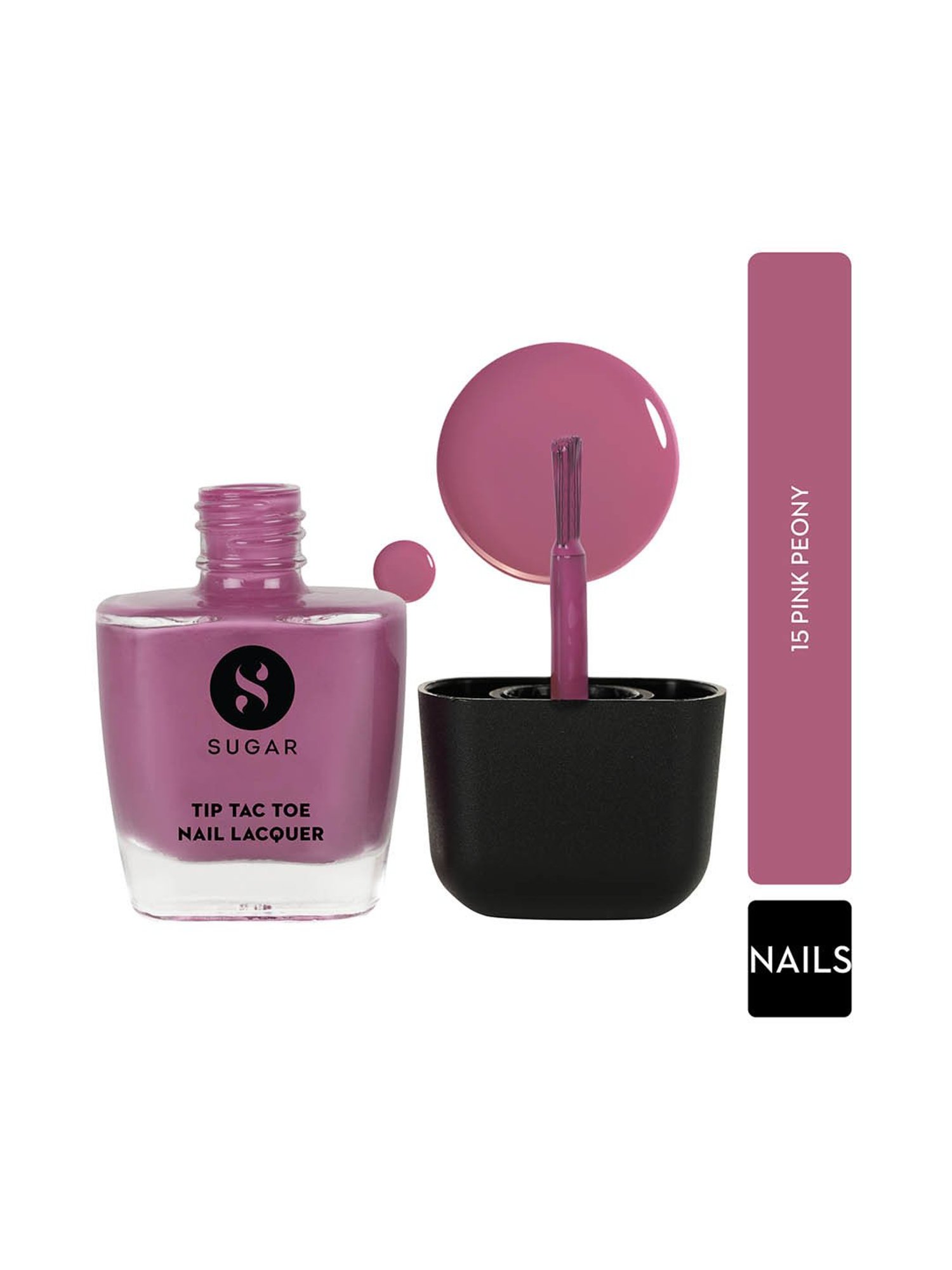 SUGAR Cosmetics Tip Tac Toe Nail Lacquer Classic 15 Pink Peony - 9 ml