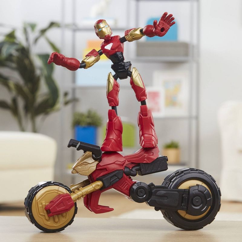 Marvel Bend and Flex, Flex Rider Iron Man and 2-In-1 Motorcycle