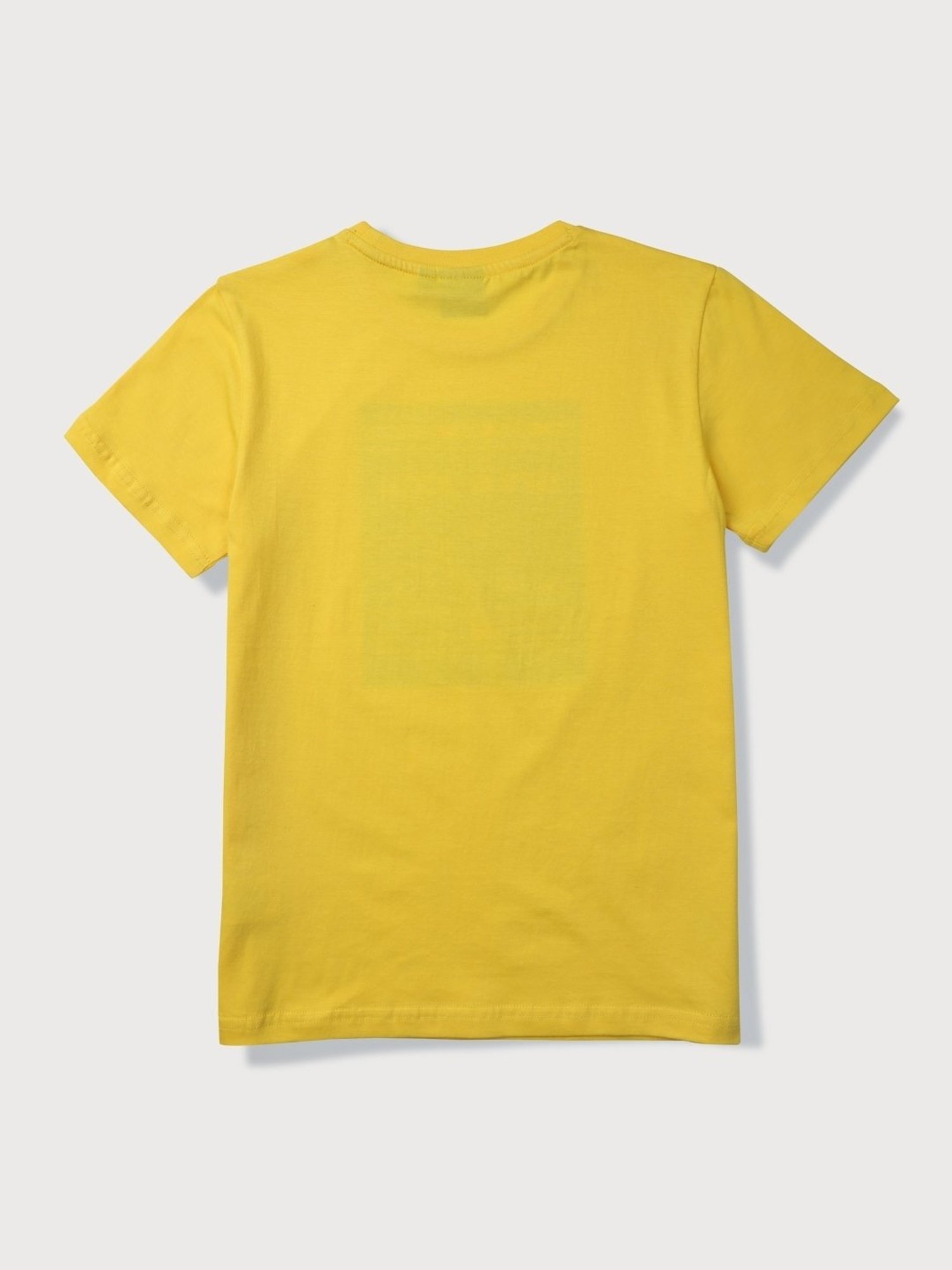 Gini & Jony Kids Yellow & Black Cotton Printed T-Shirt